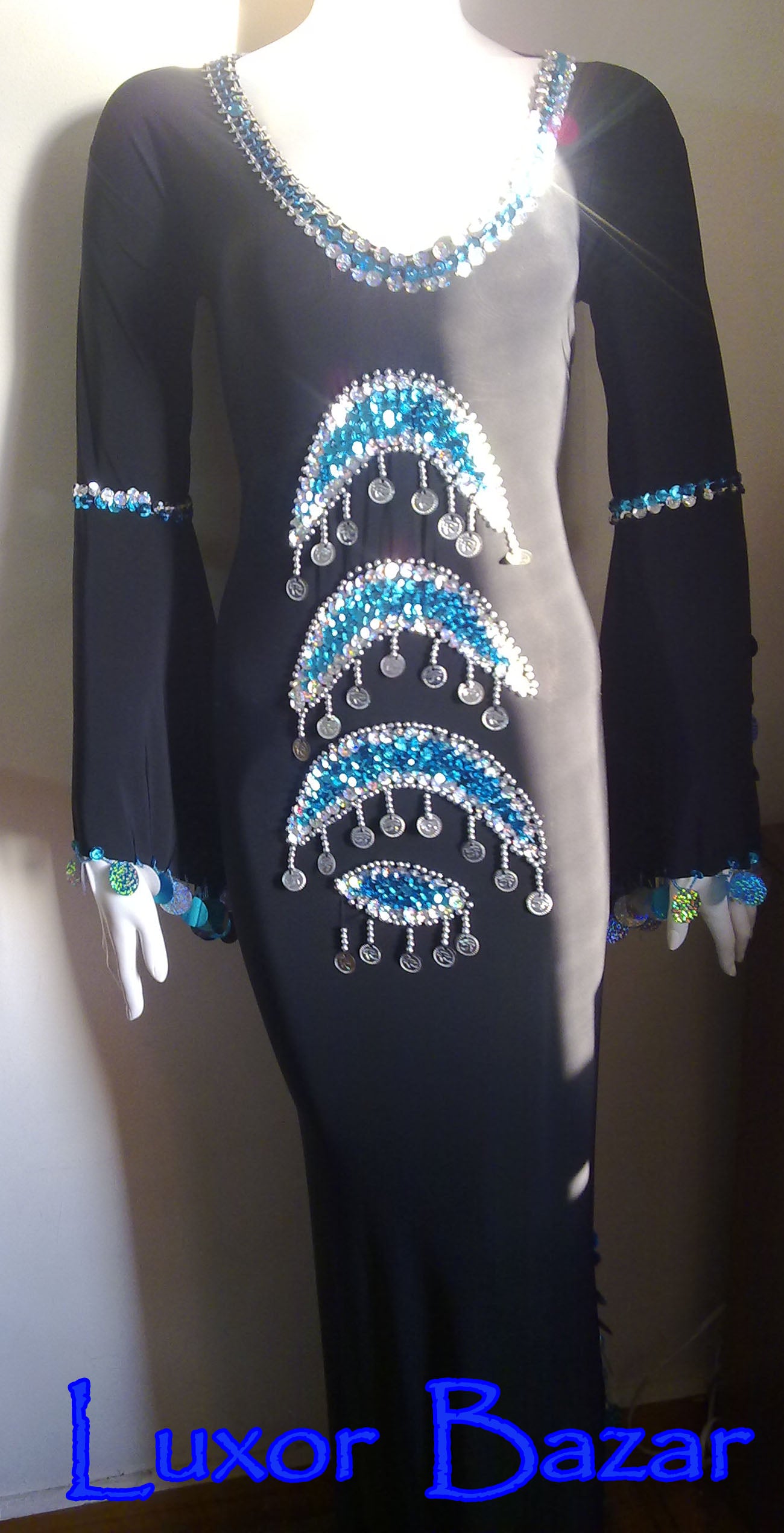 Egyptian Belly Dance Costume Saidi Dress Baladi Galabia Fallahi Abaya Kaftan