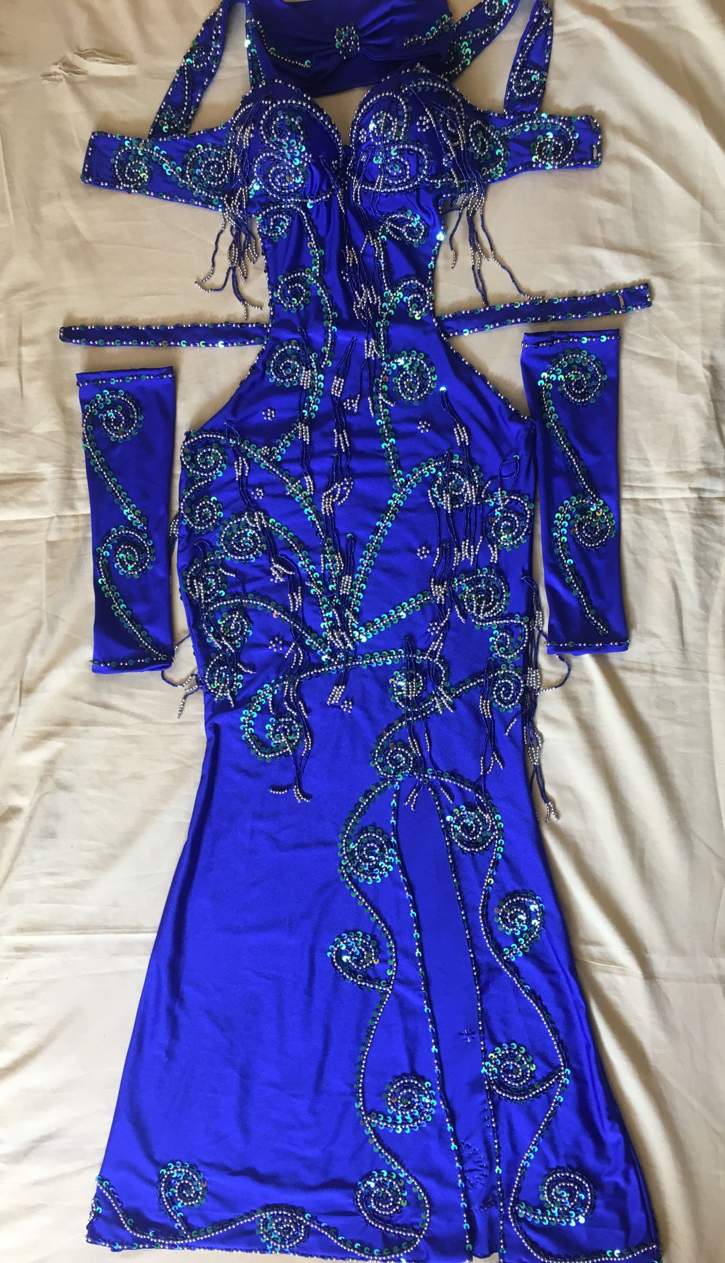 Professional Custom-Made Belly Dance Costume: BELLYDANCE Dress with 2 Sleeves, Hand-Stitched Oriental Outfit, Tailor-Made Dress for Any Size