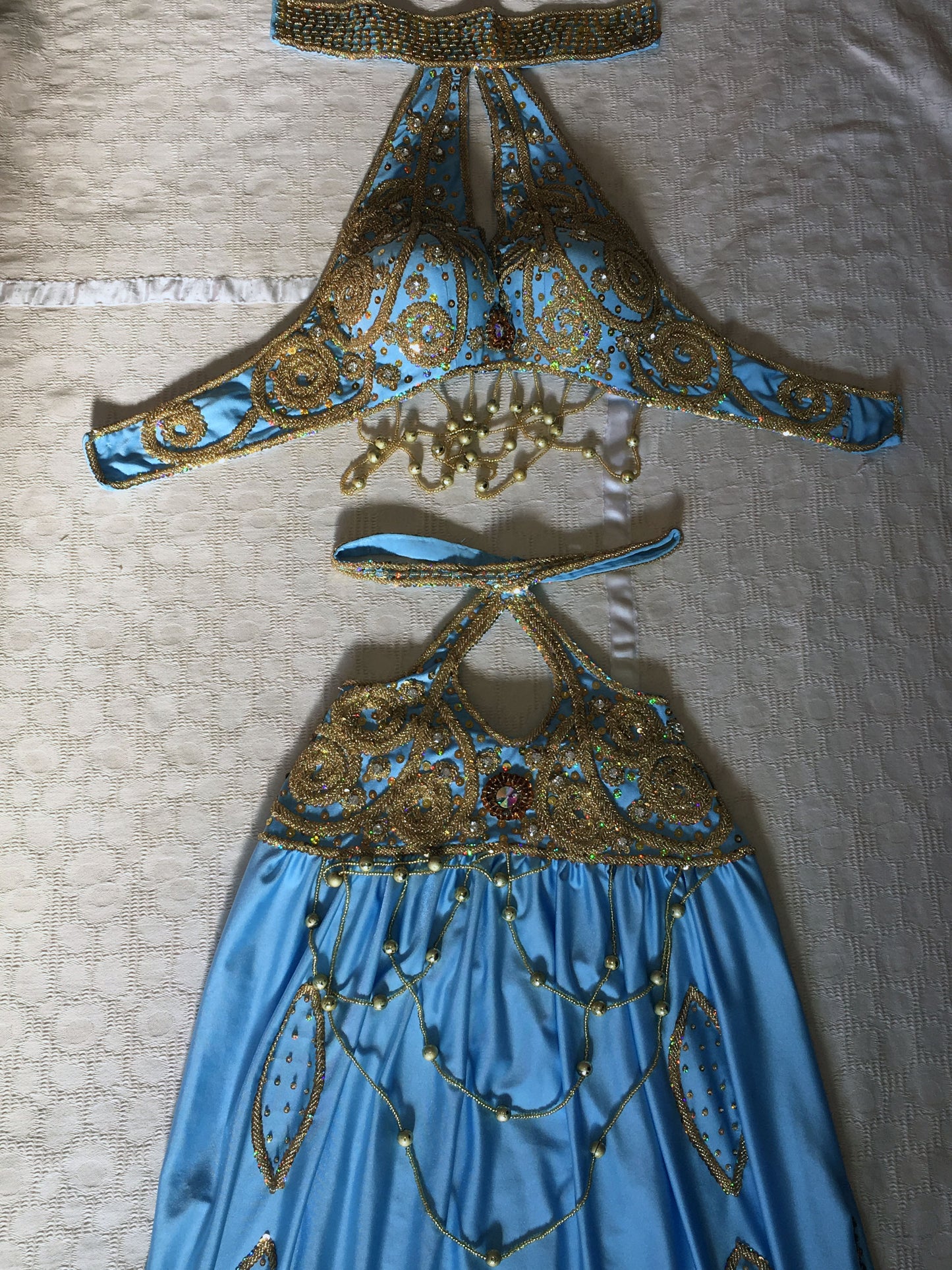 New Egyptian Professional Belly dance costume, Custom-made belly dancing Dress, Gypsy dance outfit, Handmade Embroidered dance ensemble.