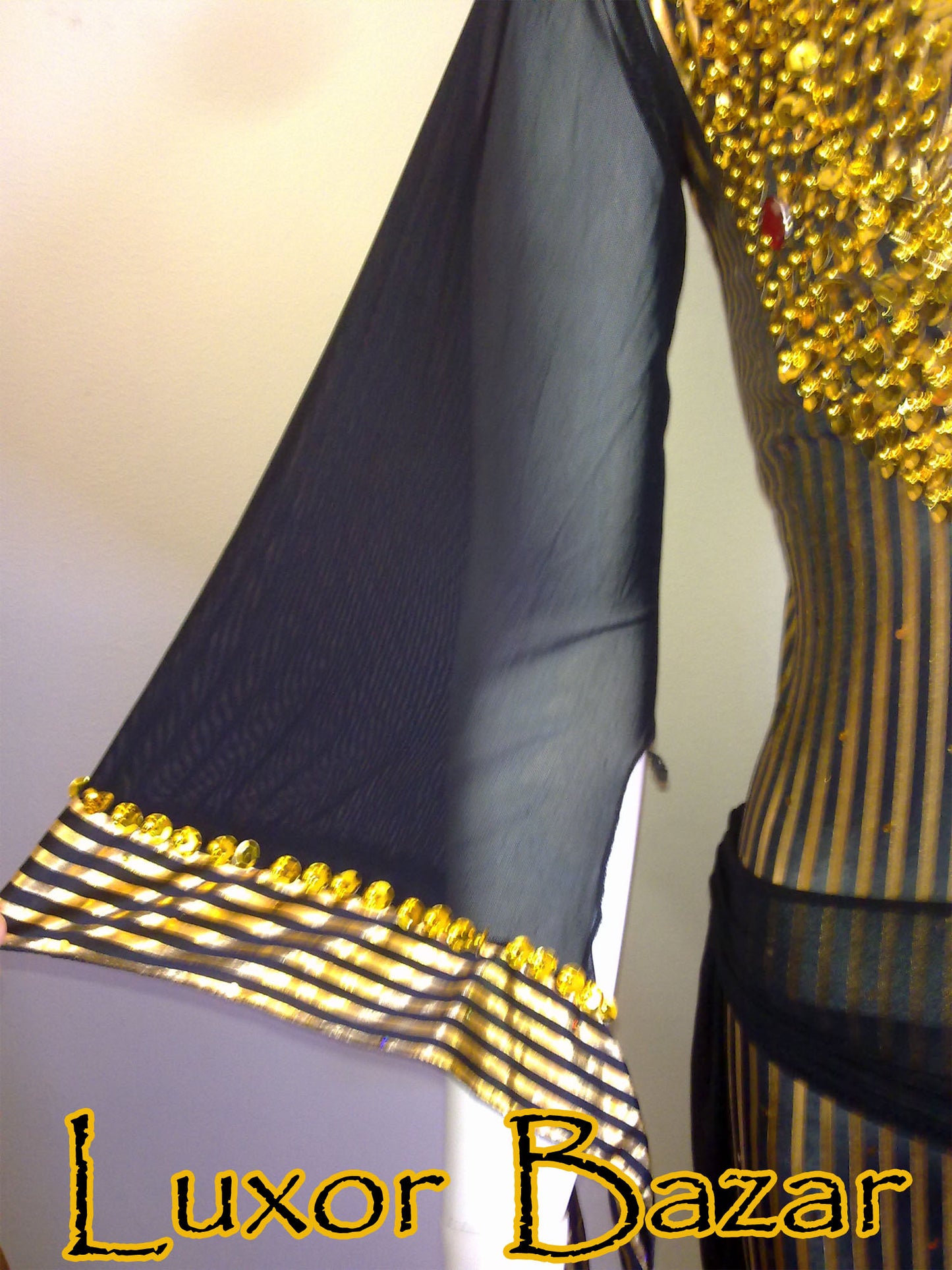 Egyptian Belly Dance Costume Saidi Dress, Baladi Galabia, Fallahi Abaya, gypsy dance outfit with bra and hip scarf