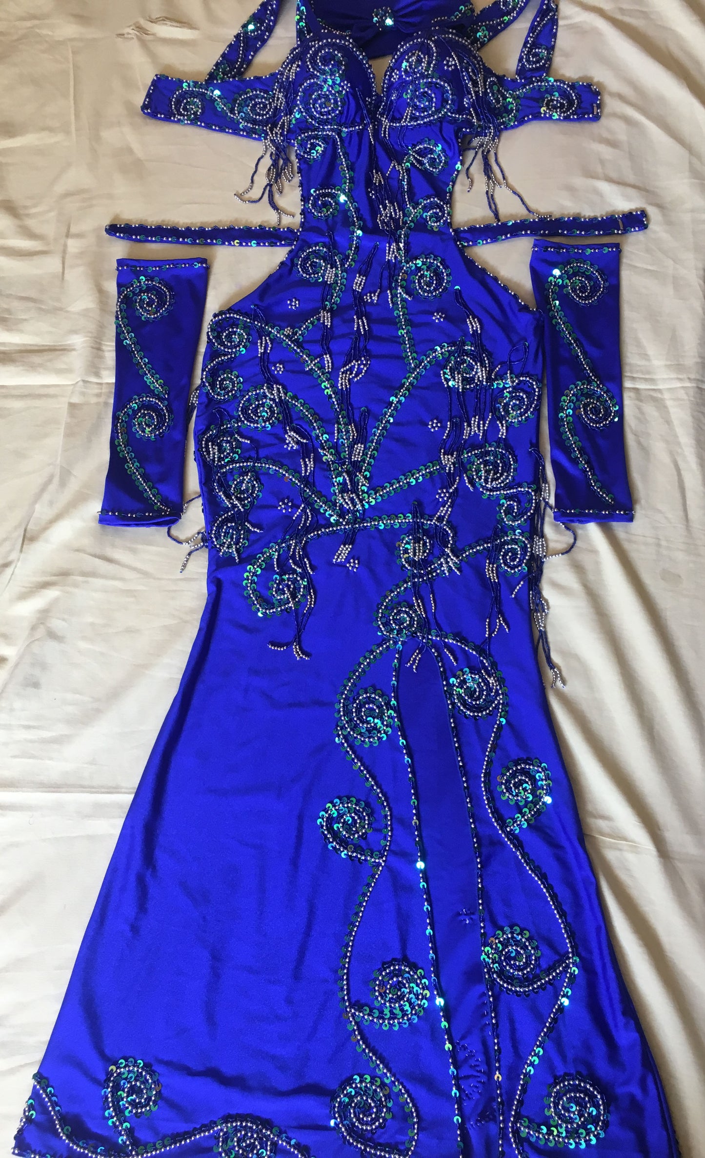 Professional Custom-Made Belly Dance Costume: BELLYDANCE Dress with 2 Sleeves, Hand-Stitched Oriental Outfit, Tailor-Made Dress for Any Size