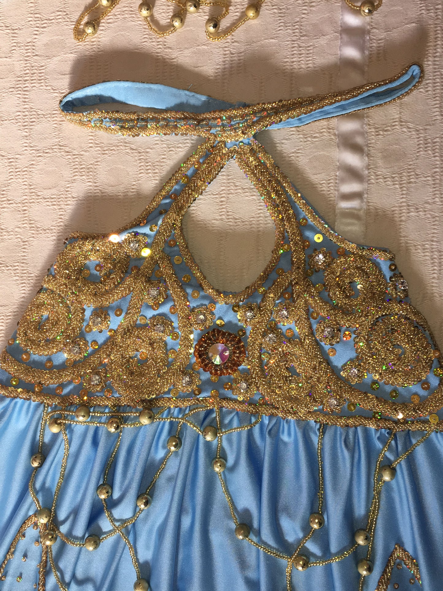 New Egyptian Professional Belly dance costume, Custom-made belly dancing Dress, Gypsy dance outfit, Handmade Embroidered dance ensemble.