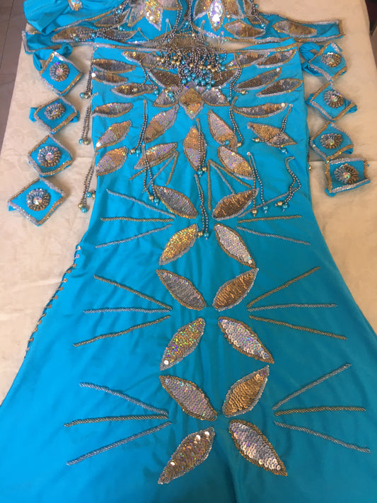 Professional Belly Dance Costume from Egypt BELLYDANCE Custom Made Any Colour, New Gypsy Dance Outfit, Handmade Embroidered Costume.