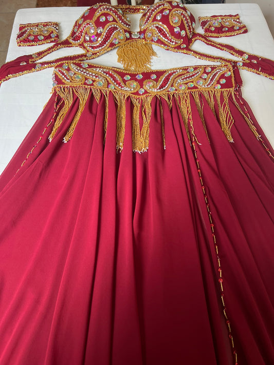 Professional Belly Dance Costume From Egypt BELLYDANCE Custom Made Any Color ,New Handmade Embroidered Outfit, Gypsy oriental dance costume