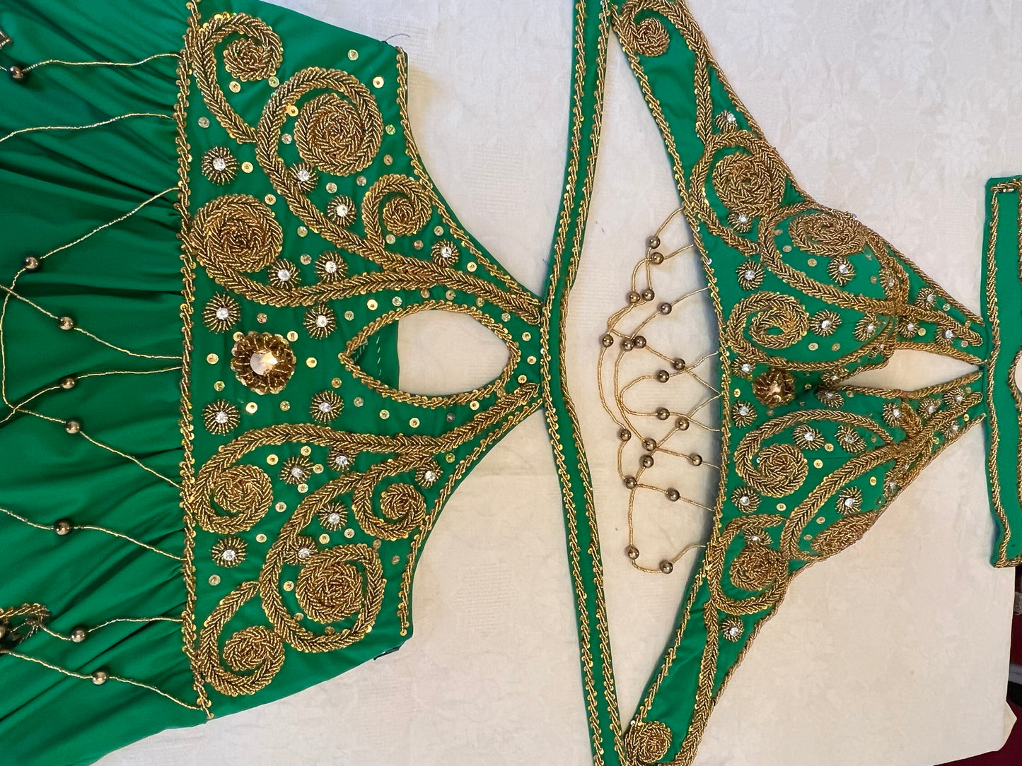 Professional belly dance costume, Egyptian handmade belly dance set/ belly dance skirt and top, Unique design beaded dancing ensemble.